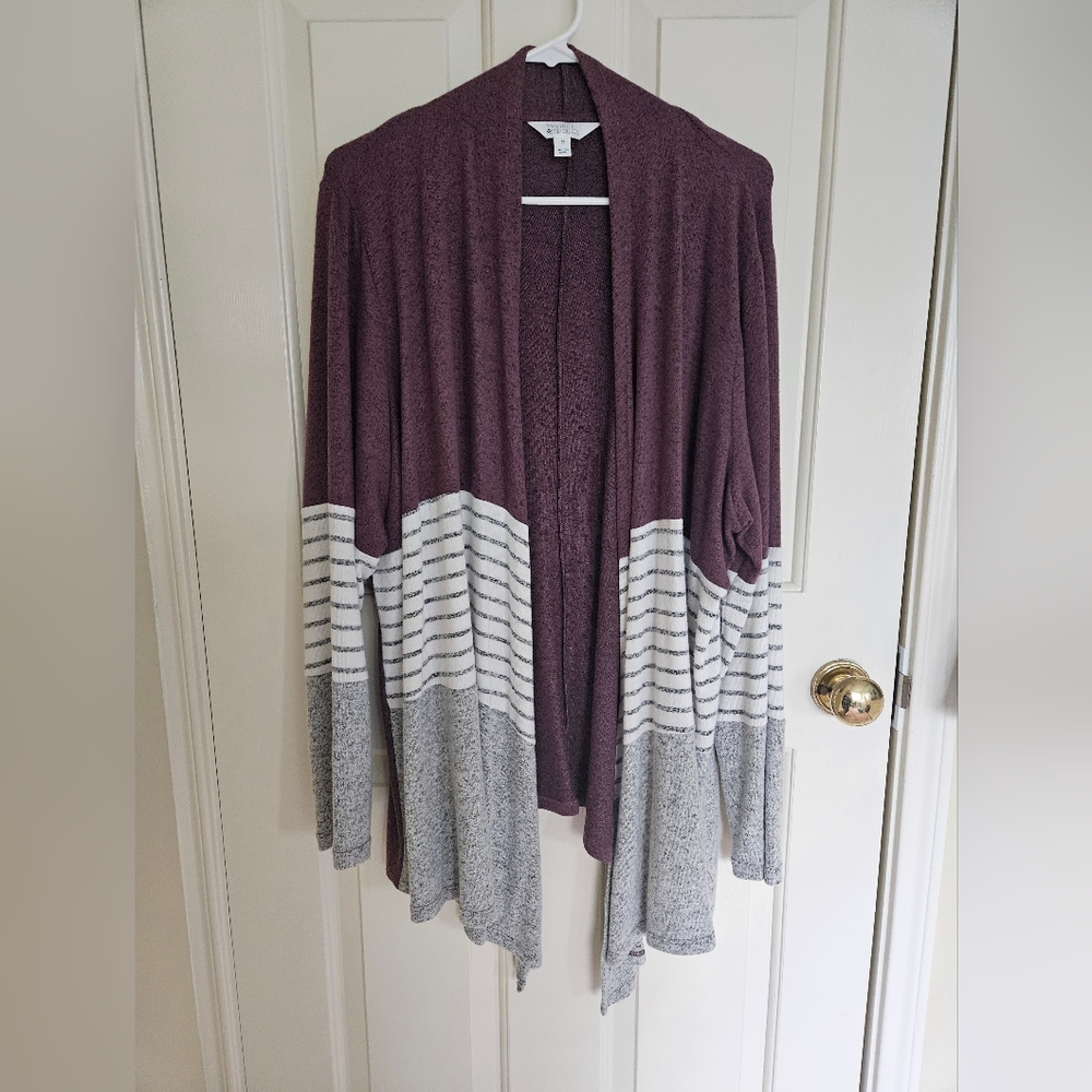 Abrianna Longsleeve Brushed Knit Colorblock Cardigan